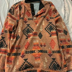Men’s fleece lightweight aztec western fleece jacket